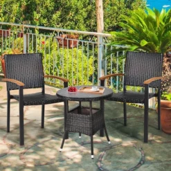 Tangkula 4PCS Stackable Patio Wicker Dining Chair Rattan Armchair Outdoor Yard -Tangkula GUEST 003c2ecc dd37 4bc3 8304 143a47b4d441