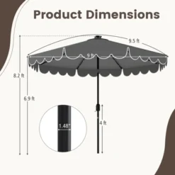 Tangkula 9.3 FT Solar Patio Umbrella W/ 32 LED Lights & Tilt Adjustment -Tangkula GUEST 008a067e 24a5 45de 9bb5 525cde3e9cdb