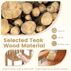 Tangkula 4 PCS Teak Wood Patio Dining Chair Outdoor Armchair W/ Slatted Seat & Solid Legs 13 Tangkula 4 PCS Teak Wood Patio Dining Chair Outdoor Armchair W/ Slatted Seat & Solid Legs -Tangkula GUEST 008a82df 15c6 4959 ab3b 5e5fd4590f4f