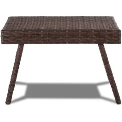 Tangkula Outdoor Wicker Table Patio Rattan Coffee Table Side Table Steel Frame -Tangkula GUEST 012bb74b d8c6 4843 a892 66889b29f400