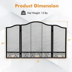 Tangkula 3-Panel Fireplace Screen Decoration Cover Child Baby Pets Safty Fire Folded Doors 18 Tangkula 3-Panel Fireplace Screen Decoration Cover Child Baby Pets Safty Fire Folded Doors -Tangkula GUEST 0214dec9 87f4 4fa1 9079 a0561e87baa2