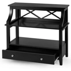Tangkula 3-Tier End Table Storage Shelf Chair Multipurpose Side Table W/ Drawer -Tangkula GUEST 0227a1c9 adb3 4df8 bb0f 915aa91ef0b5