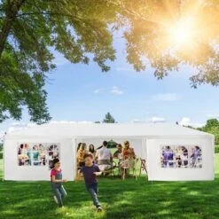 Tangkula 10' X 30' Outdoor Wedding Party Event Tent With 6 Removable Side Walls & 2 Doorways