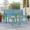 Tangkula 3 PCS Patio Furniture Set W/1 Loveseat & 2 Side Tables All-Weather Bistro Set Blue -Tangkula GUEST 02c44895 0627 4658 aec1 8984057ef40b