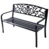 Tangkula 50"Patio Bench Porch Chair Steel Frame Cast Iron Loveseat W/ Backrest For Park Garden -Tangkula GUEST 033ff44e 624d 4227 a1cc b36e723a6c3f