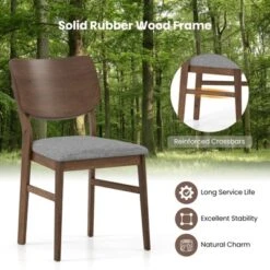 Tangkula Dining Chairs Set Of 4 W/ Rubber Wood Frame Padded Seat Curved Back Living Room -Tangkula GUEST 03834c9c fea6 490c af7f 9d6546dd1f95