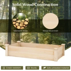 Tangkula Wooden Raised Garden Bed Rectangular Planter Box For Vegetables Fruits Flowers Herbs Outdoor Elevated Planting Bed For Garden -Tangkula GUEST 038bb2ec 7b46 4c24 9527 5b1b85ba26e3