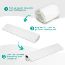 Tangkula Full Size Bed Wedge Pillow With Side Pocket Bed Gap Filler 54" X 10" X 6" White -Tangkula GUEST 038d8368 183c 4925 a312 33d6ff3b9821