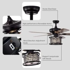 Tangkula 52-Inch Ceiling Fan Light W/ Lights & Remote Control, Reversible Fan Light With 3-Speed, 3-in-1 Design For All Seasons Matte Black -Tangkula GUEST 0477a64d 90b8 4028 b184 ad513d736a67