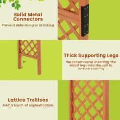 Tangkula 7.7 FT Garden Arch Wooden Arbor Outdoor Wood Trellis For Climbing Plants -Tangkula GUEST 04de3ce2 978c 4244 8a92 e4d411eabd24