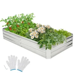 Tangkula 6 X 3 X 1FT Galvanized Raised Garden Bed Heavy-Duty Elevated Rectangle Plant Box -Tangkula GUEST 04e2f6bd b0ac 46a5 8050 523da06c3b88