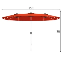 Tangkula 15' Outdoor Solar LED Patio Double-Sided Market Umbrella -Tangkula GUEST 05909ae9 161b 49a5 b0ee b27515cf90a3
