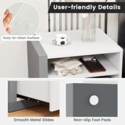 Tangkula Modern Minimalist Nightstand W/ Drawer Asymmetrical Bed Side Table End Table -Tangkula GUEST 05b0272a 6935 49b7 b8d4 b82877c4d327 1