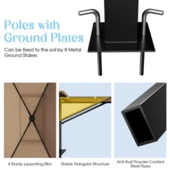 Tangkula 13.5'x 4'Patio BBQ Grill Gazebo Side Awnings Shelves 2-Tier Canopy Outdoor -Tangkula GUEST 05c9d008 e447 4d03 b1fc 874759ef1108