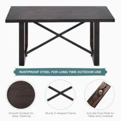 Tangkula 2 Pieces 2-Person Patio Outdoor Loveseat Sofa With 6" Thick Cushion And Coffee Table Set For Garden Beige -Tangkula GUEST 05e4cff1 357f 4545 8228 a7ddea51e82c