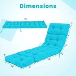 Tangkula 4PCS Chaise Lounge Cushions Outdoor 73" X 22" Patio Recliner Cushion With 4 String Ties 4” Thick Padded Lounge Chair Cushion Replacement -Tangkula GUEST 0678cc0e b4d7 4304 83a1 140cfc72e5e8