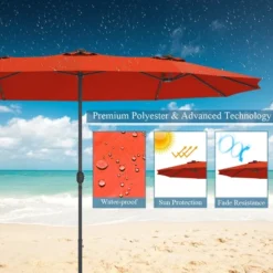 Tangkula 15' Outdoor Solar LED Patio Double-Sided Market Umbrella -Tangkula GUEST 06942ad8 755e 4dff bfbf b23dda58343f
