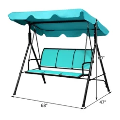 Tangkula Outdoor Swing Canopy Patio Swing Chair 3 Person Canopy Hammock Blue -Tangkula GUEST 06f7c62c 186f 42af ad7c 948d6462210c