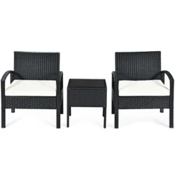 Tangkula Cushioned Outdoor Wicker Rattan Chair Set Patio Furniture Backyard Seat -Tangkula GUEST 0747d272 2ce5 4beb 9161 693fda39ffb3