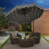 Tangkula 9.3 FT Solar Patio Umbrella W/ 32 LED Lights & Tilt Adjustment