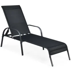 Tangkula Outdoor Chaise Lounge Chair Adjustable Reclining Bed With Backrest& Armrest -Tangkula GUEST 089d1553 5c16 42c5 82e1 bd8199a45134