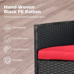 Tangkula Outdoor Rattan Loveseat 2-Seat Patio Conversation Set With Built-in Coffee Table Cushions Wicker Bench Furniture -Tangkula GUEST 08d0b7a5 0b6b 4b9f 9306 2ed2060a3df8