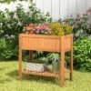 Tangkula Garden Bed Natural Solid Wood Growing Planter With Protective Liner, Elevated Planting Stand For Backyard -Tangkula GUEST 08d2535a 965d 47db 9f21 f14e44fc3695