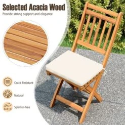 Tangkula Folding Patio Chairs Set Of 2 W/ Slatted Backrests & Soft Seat Cushions -Tangkula GUEST 092daef9 b390 4272 b416 5c32ef6d6857 1