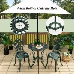 Tangkula Rose Design Bistro Set Antique Aluminum Bench Patio Garden Chair For Outdoor Green -Tangkula GUEST 09a7f719 b9c7 43e8 bb37 9bdb83b41aad 1
