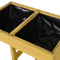 Tangkula Raised Wooden Planter Free Standing Planting Container Vegetable Flower Bed -Tangkula GUEST 09c6c883 b099 4a92 a2d8 3e5224732097