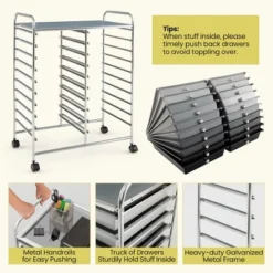 Tangkula Office Rolling Cart 20 Storage Drawers Scrapbook Paper Studio Organizer Gray -Tangkula GUEST 09e16d8c 5b9b 46c3 a51b 190ec91fc53c