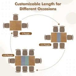 Tangkula Extendable Dining Table Folding Kitchen Table For 4-8 People W/ Rubber Wood Legs -Tangkula GUEST 0a9e54a1 a94d 4a70 8217 2cbbfc57d43b