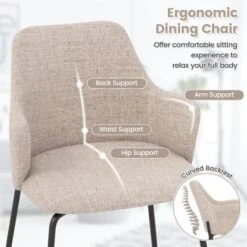 Tangkula Dining Chairs Set Of 2 W/ Curved Backrest Wide Seat & Armrests -Tangkula GUEST 0ab0213b eb47 4689 b8df 69a05445eaf8