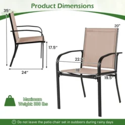 Tangkula Outdoor Dining Chairs Set Of 2 W/ Breathable Fabric Armrests High Back 18 Tangkula Outdoor Dining Chairs Set Of 2 W/ Breathable Fabric Armrests High Back -Tangkula GUEST 0afaf6a7 0521 42cb 92dd 771c910f761f
