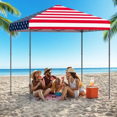 Tangkula Patio 6.6x6.6ft Outdoor Pop-up Canopy Tent UPF 50+ Portable Sun Shelter Pink 4 Tangkula Patio 6.6x6.6ft Outdoor Pop-up Canopy Tent UPF 50+ Portable Sun Shelter Pink - Image 2