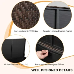 Tangkula 96 Gallon Outdoor Storage Box PE Wicker Deck Box With 4 Wheels & Waterproof Liner Patio Rattan Storage Container Mix Brown/Mix Grey 18 Tangkula 96 Gallon Outdoor Storage Box PE Wicker Deck Box With 4 Wheels & Waterproof Liner Patio Rattan Storage Container Mix Brown/Mix Grey -Tangkula GUEST 0b169821 0dfd 411f bcb2 39c16ca55af0