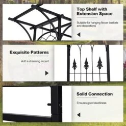 Tangkula Outdoor Garden Arch Flowers Climbing Plants Trellis Metal Wedding Archway -Tangkula GUEST 0b34dae6 a852 432b 8c23 dd9578554435
