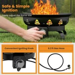 Tangkula 21 Inch Diameter Propane Gas Fire Pit Patio Portable Fire Bowl W/ Cover Igniter 13 Tangkula 21 Inch Diameter Propane Gas Fire Pit Patio Portable Fire Bowl W/ Cover Igniter -Tangkula GUEST 0bde8dd1 ebbb 45e9 930a bd5408a2caf1