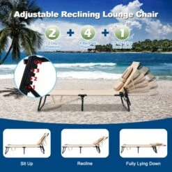 Tangkula Outdoor Folding Beach Chaise Lounge Chair Adjustable Camping Recliner -Tangkula GUEST 0c09fecb 3911 4534 a4f9 12683df03f7a
