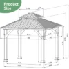 Tangkula 10' X 10' Patio Pavilion Outdoor Hardtop Gazebo W/ Extra Metal Stakes & J-Shaped Hook -Tangkula GUEST 0c267dbd b0f6 4965 8b20 02e47e82a94b
