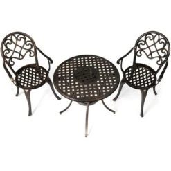 Tangkula Set Of 3 Patio Cast Aluminum Dining Table Chairs Set -Tangkula GUEST 0c550d7d 306c 4b90 916c 66a4f024fba7