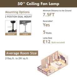 Tangkula 50" Ceiling Fan Light W/ 5 Explosion-Proof Glass Lampshades, Remote Control, Time Function, 3-Speed Adjustment, Noiseless Reversible Motor -Tangkula GUEST 0c57a14e e28d 48b9 bd09 391ec9b93241