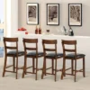 Tangkula Set Of 4 Bar Stools Vintage Wooden Dining Chair For Kitchen, Bistro Brown&Black -Tangkula GUEST 0d1ed8c1 000b 45ee aead a25a13ed62e4