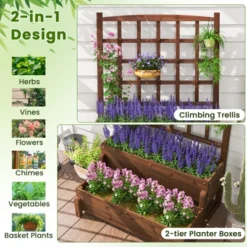 Tangkula Raised Garden Bed W/ Trellis W/ Drainage Holes Legs Twisting Rope For Backyard -Tangkula GUEST 0d6fd182 87b8 407c adae 4b378d7a342d