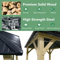 Tangkula 10' X 10' Patio Pavilion Outdoor Hardtop Gazebo W/ Extra Metal Stakes & J-Shaped Hook -Tangkula GUEST 0d88d508 7627 4900 b2a4 b13173480900