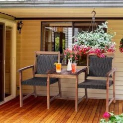 Tangkula 31 Patio Small Space Chat Sets