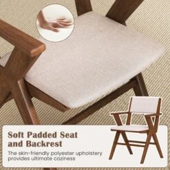 Tangkula Wooden Dining Chair Set Of 4 W/ Rubber Wood Frame Padded Seat & Back Armrests -Tangkula GUEST 0e1f6415 95b9 49fc b138 d9dc0436bb39