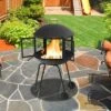 Tangkula Portable Fire Pit W/ Wheels 28" Wood Burning Fire Pit W/ Log Grate Poker Rolling Patio Fireplace Bonfire Firepit For Outdoor Entertaining -Tangkula GUEST 0e263045 82ab 4998 b62a ecdbd8f38c9d