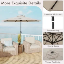 Tangkula Outdoor Patio Umbrella Modern Table Umbrella W/8 Heavy Duty Ribs Sun-proof -Tangkula GUEST 0e56b62e 8e97 4931 a70f 9fd83e8af01a