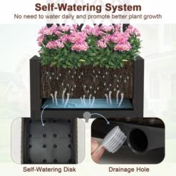 Tangkula Raised Garden Bed W/Trellis Planter Box For Climbing Plants 16" X 16" X 53" -Tangkula GUEST 0ec11ca2 61b5 4de4 ad1d fd16511b07b9